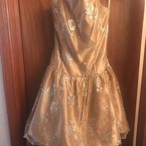 Gold mini formal dress